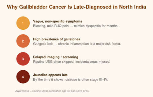 Gallbladder Cancer — clinical infographic by Dr. Abhishek Aggarwal