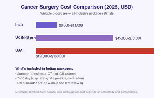 Cost of Cancer Surgery in India — clinical infographic by Dr. Abhishek Aggarwal